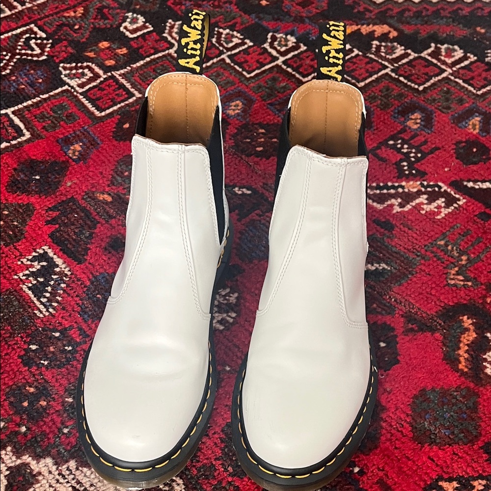 Dr. Martens White Ankle Boots